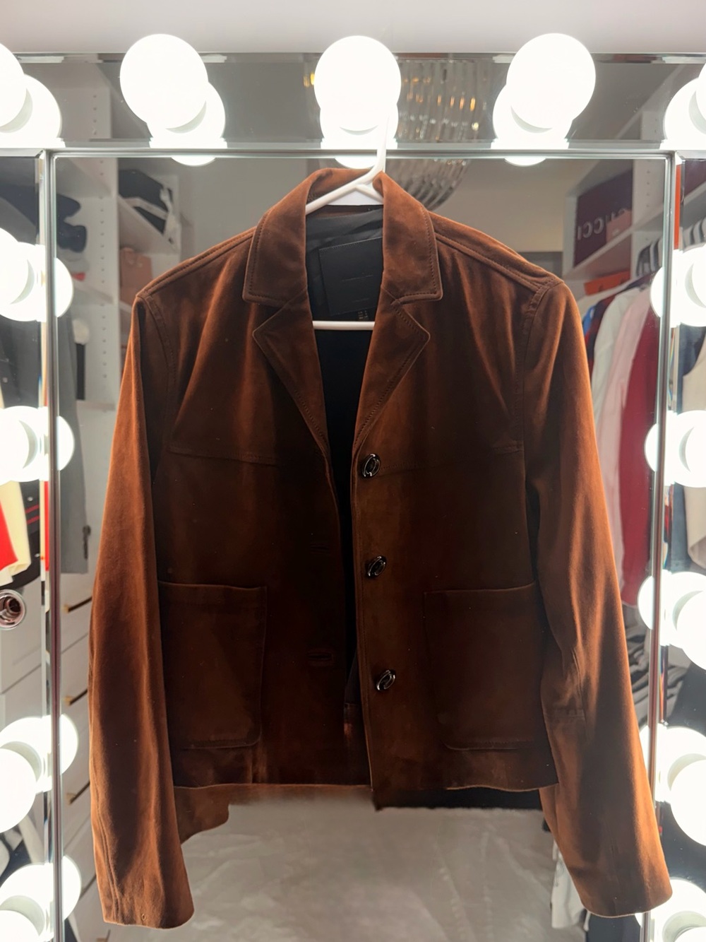 Massimo Dutti Chocolate Brown Suede Jacket